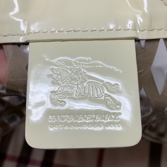 Burberry Patent Leather Clear Check Bucket Bag